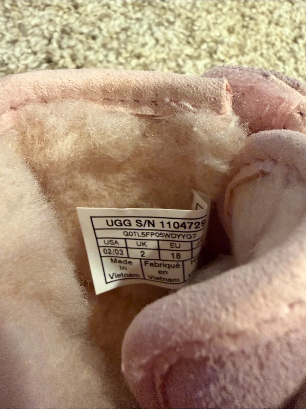 UGG Baby Walker Boots in Light Pink Suede